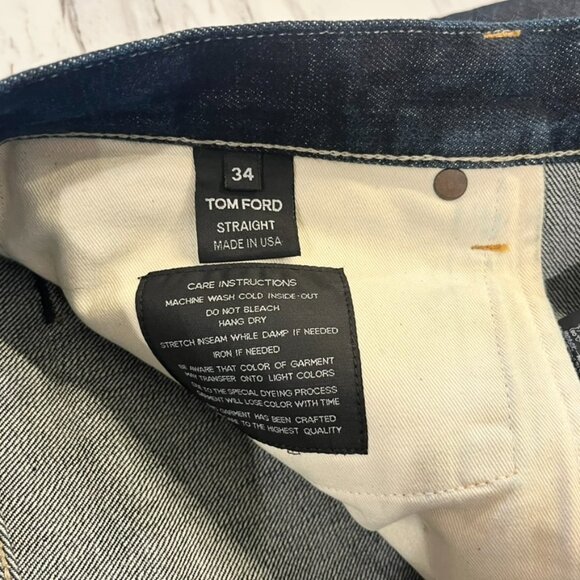 Tom Ford Men's Size 34 Straight Denim Blue Jeans USA Cotton - Picture 7 of 12